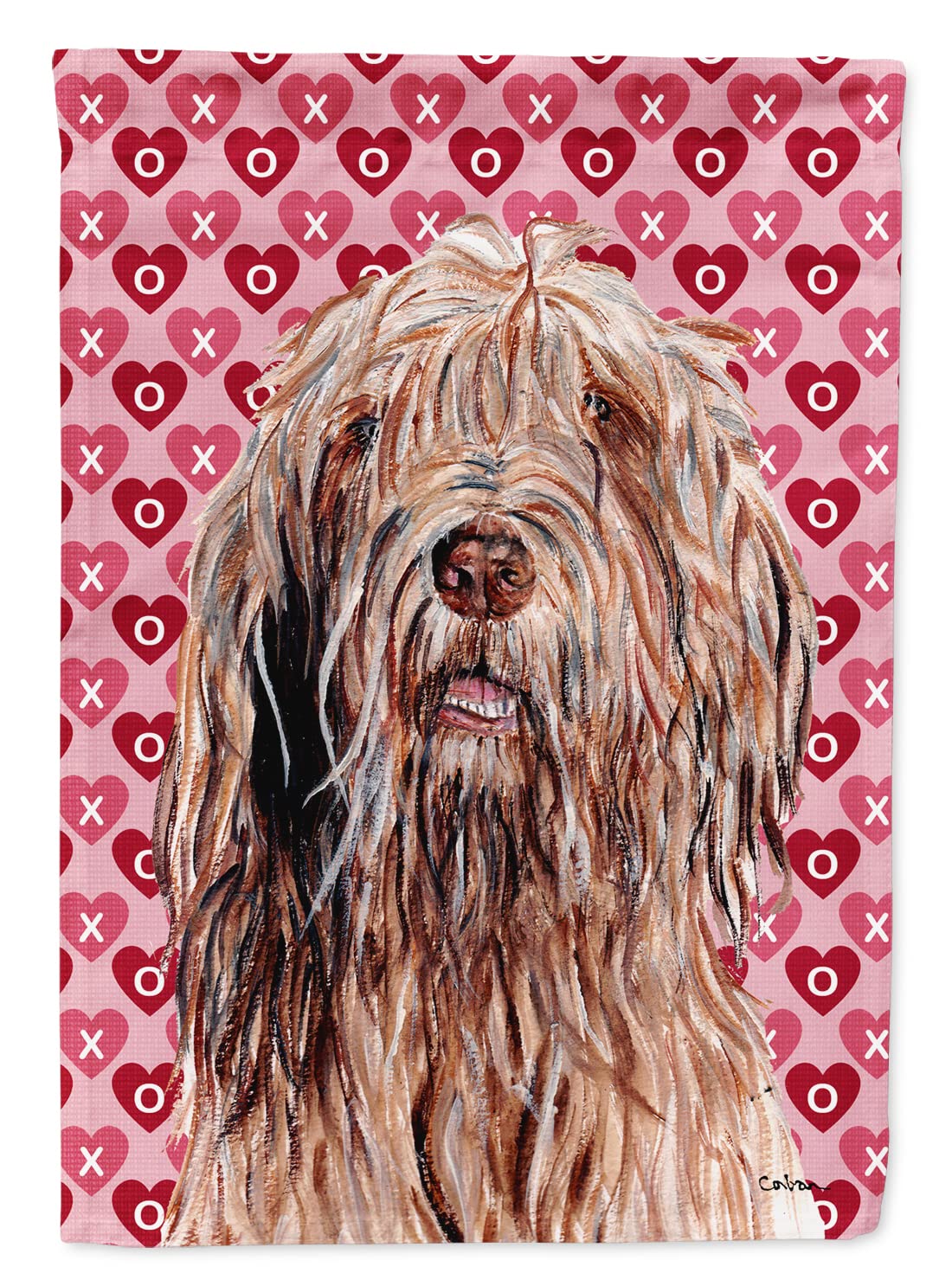 Cadeau idéal drapeau sur toile Chien à Loutre et cœurs pour passionnés Sc9709chf