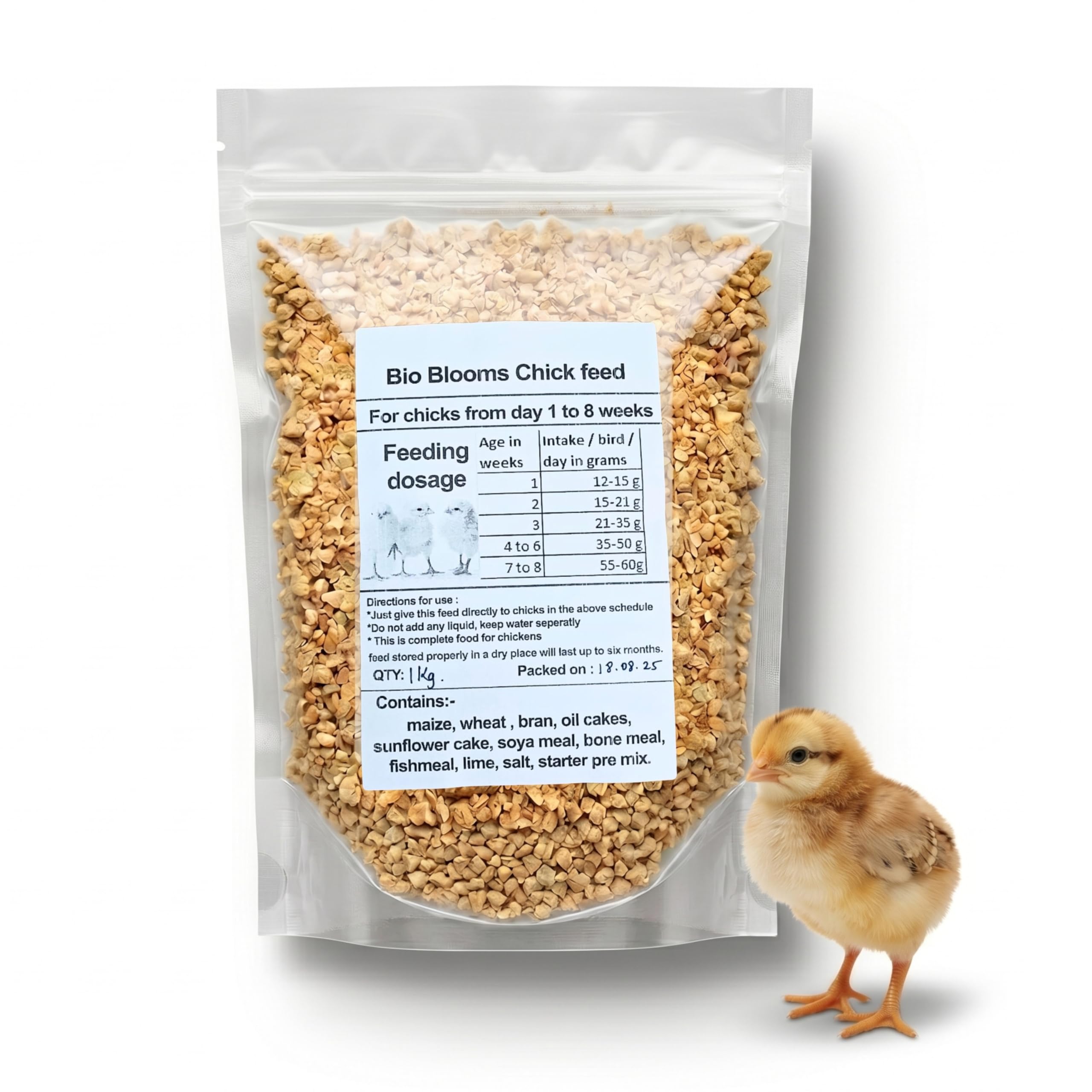 BIO BLOOMS AGRO INDIA PRIVATE LIMITED Vegetable Flavour Poultry Powder Bird Food for Young Chicks (0 to 6 Weeks, 1 Kg, Bio_3500a)-image-43