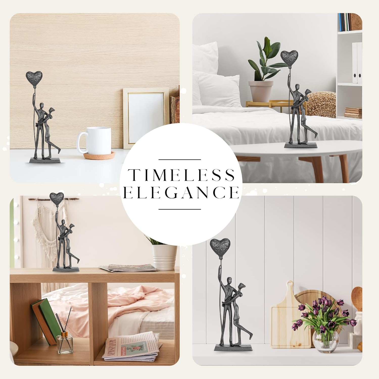 Handcrafted Iron Couple Sculpture - Metal Sculpture Art Modern Home Decor Bronze Love Statues and Sculptures Romantic Figurines Metal Statues for Home Decor