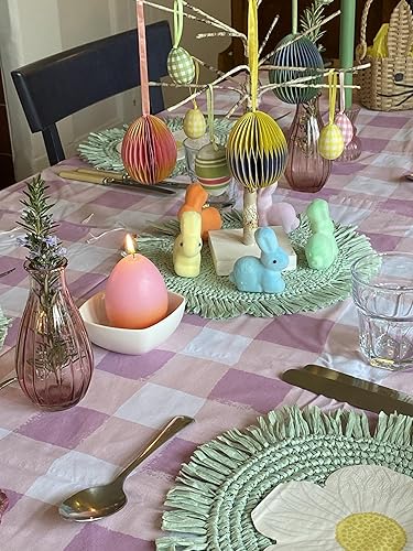 Miniatura 3 de Talking Tables Florero de cristal morado para flores, botellas pequeñas acanaladas de cuello estrecho para decoración del hogar, arreglos, centros