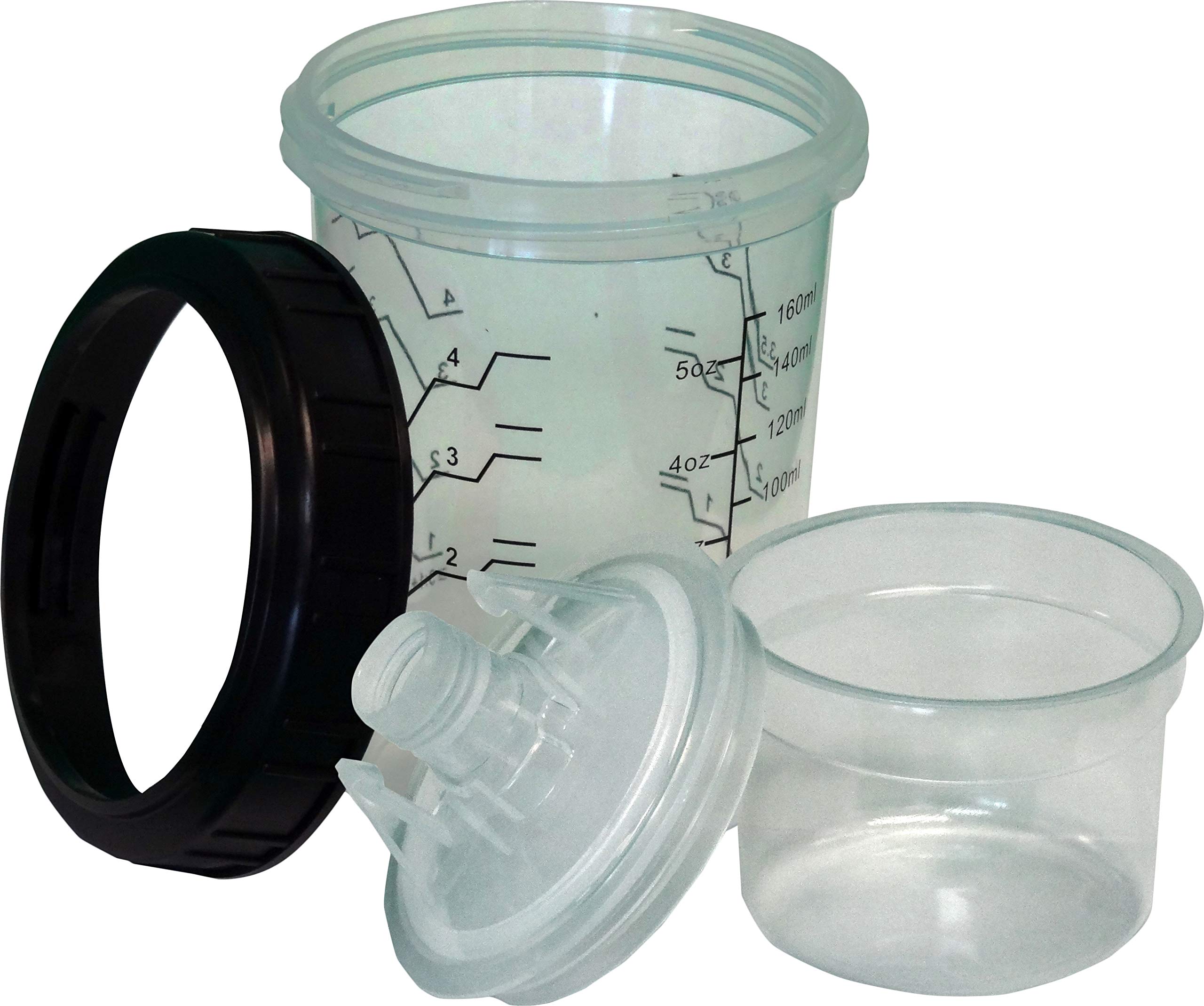 3P Products Full Box Disposable Paint Cups - Water Base Filter - 50 Lids, 50 Liners, 25 Plugs 1 Hard Cup. (90ml - 125 Micron Filters)