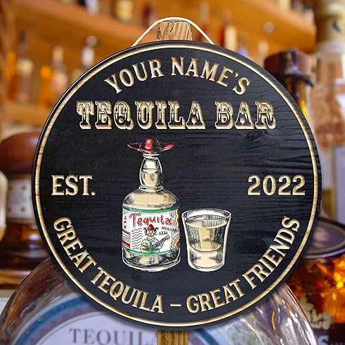 Miniatura 57 de Placa de pared de madera de bar de tequila mexicano personalizado, letrero de bar de México, letrero rústico para pub para el hogar, decoración de 01