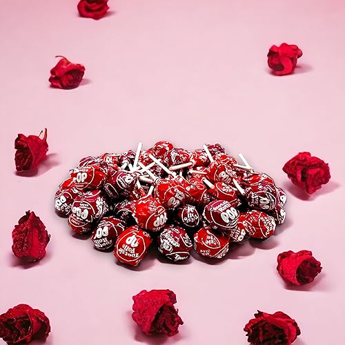 Miniatura 3 de Caramelos Tootsie Pops de color rojo cereza y frambuesa a granel, 60 unidades, paquete variado con un centro de chocolate. La paleta favorita de