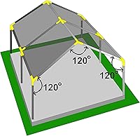 Vista 6 de INS Kit de accesorios de toldo de importación de 1 7/8 pulgadas para conectores de cochera de marco alto, cochera, tienda de campaña, refugio