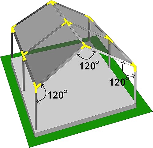 Miniatura 6 de INS Kit de accesorios de toldo de importación de 1 78 pulgadas para conectores de cochera de marco alto, cochera, tienda de campaña, refugio, marcos
