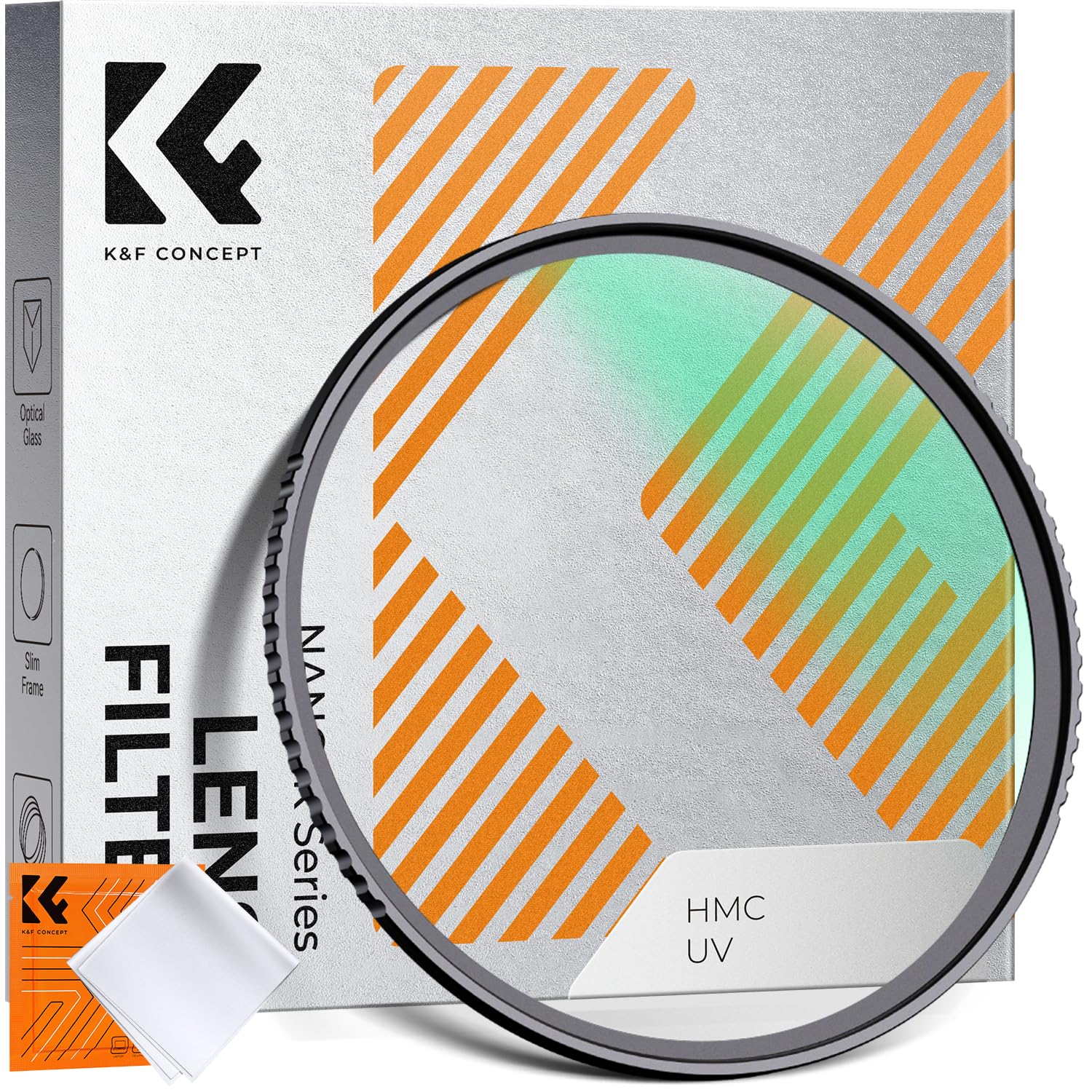 K&F CONCEPT 72mm MCUV Lens Protection Filter 18 Multi-Coated Camera Lens UV Filter Ultra Slim with Cleaning Cloth (K-Series)