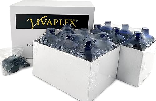 Miniatura 3 de Vivaplex, 12, azul cobalto, botellas de vidrio de 16 onzas, con tapas