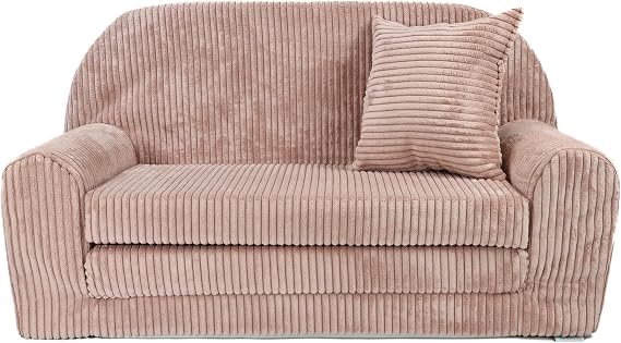FORTISLINE Canapé Enfant Convertible Pliable - Rose Poudré