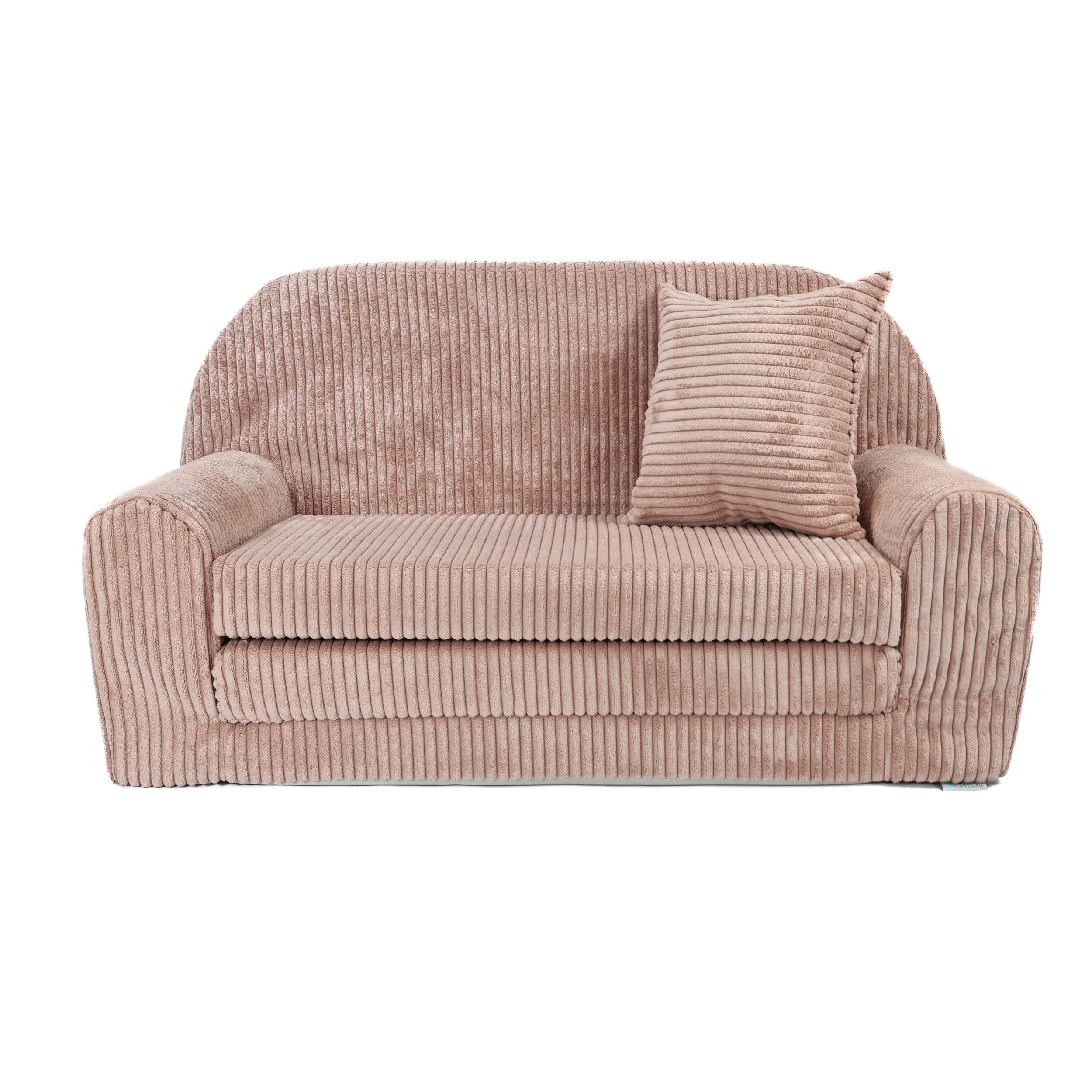 FORTISLINE Kindersofa ausklappbar 78x45x40 cm - Kindercouch aus Cord mit Liegefläche 104 cm, Mini Sofa für Kinderzimmer, Abnehmbarer waschbarer Bezug, Oeko-TEX Standard 100
