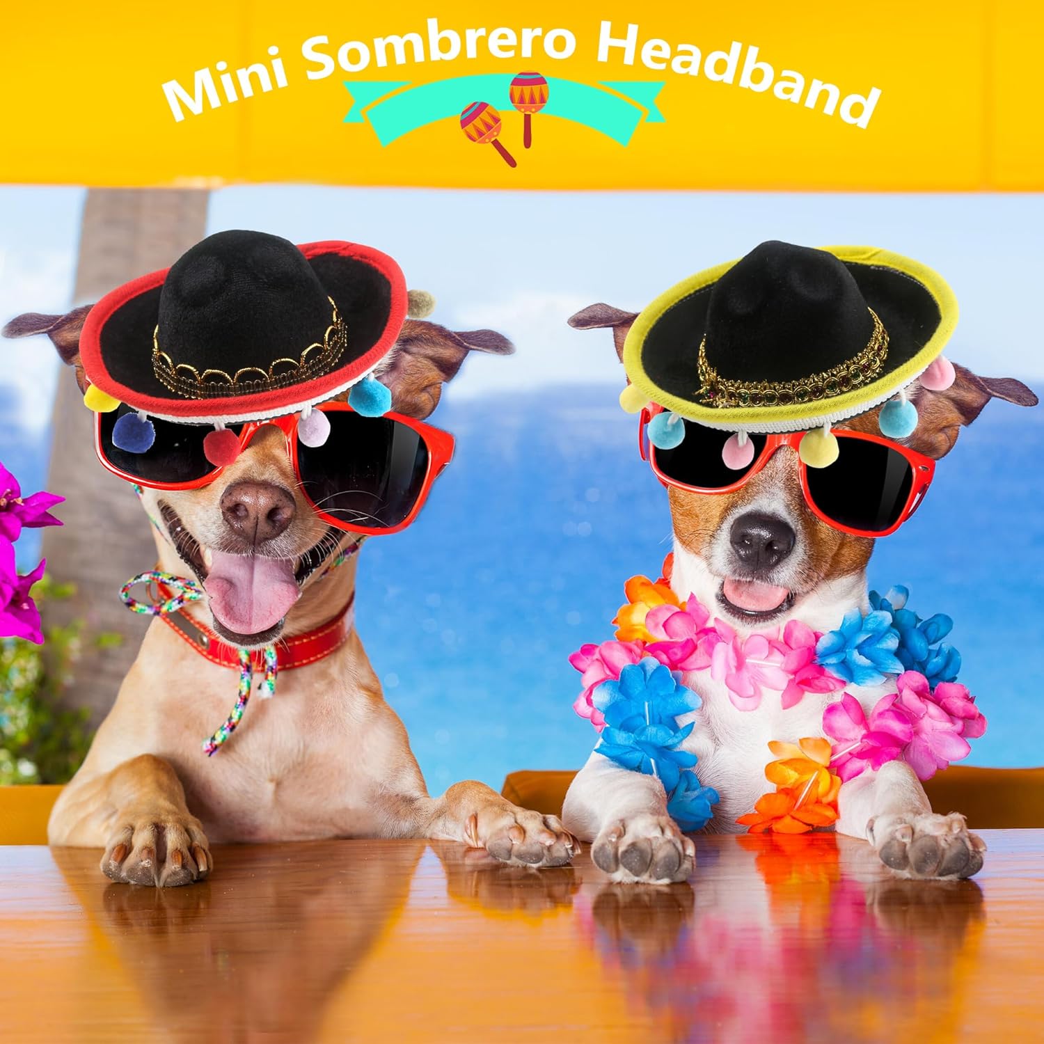 28 Pcs Cinco De Mayo Sombrero Headband Mexican Fiesta Party Headband with Ball Fringe Mini Mexican hat Headband for Mexican Party Decor Luau Photo Props