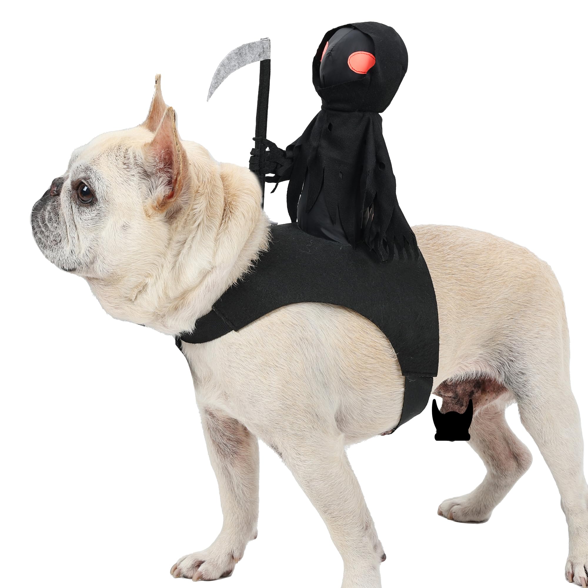 Halloween Pet Costumes, Pet Knight Reaper Halloween Costumes Cosplay Dress Up Apparel Clothes for Puppy Small Dogs,S