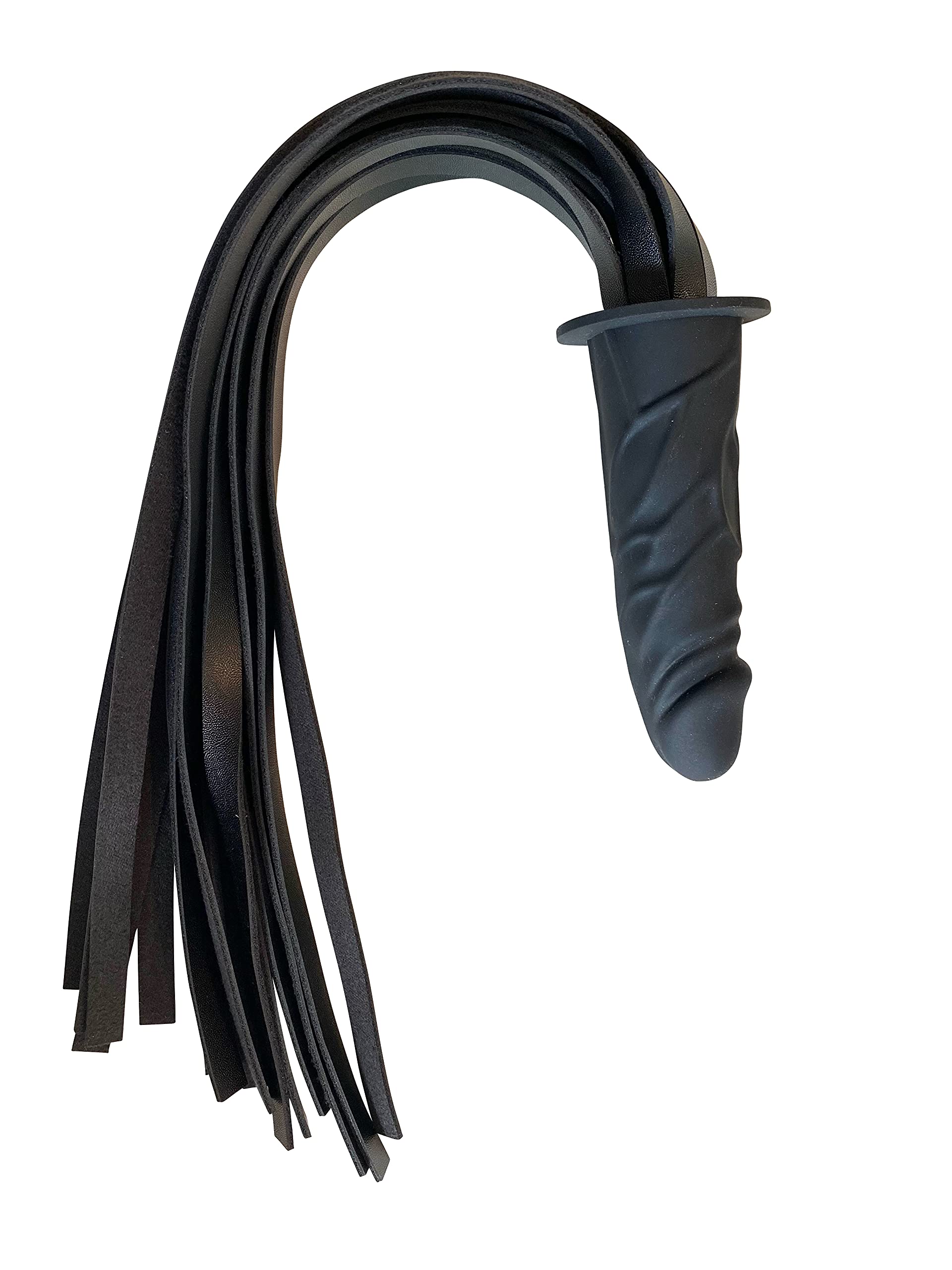 Leder Peitsche mit Latex Dildo Penis Griff schwarz : Amazon.de: Drogerie &  Körperpflege