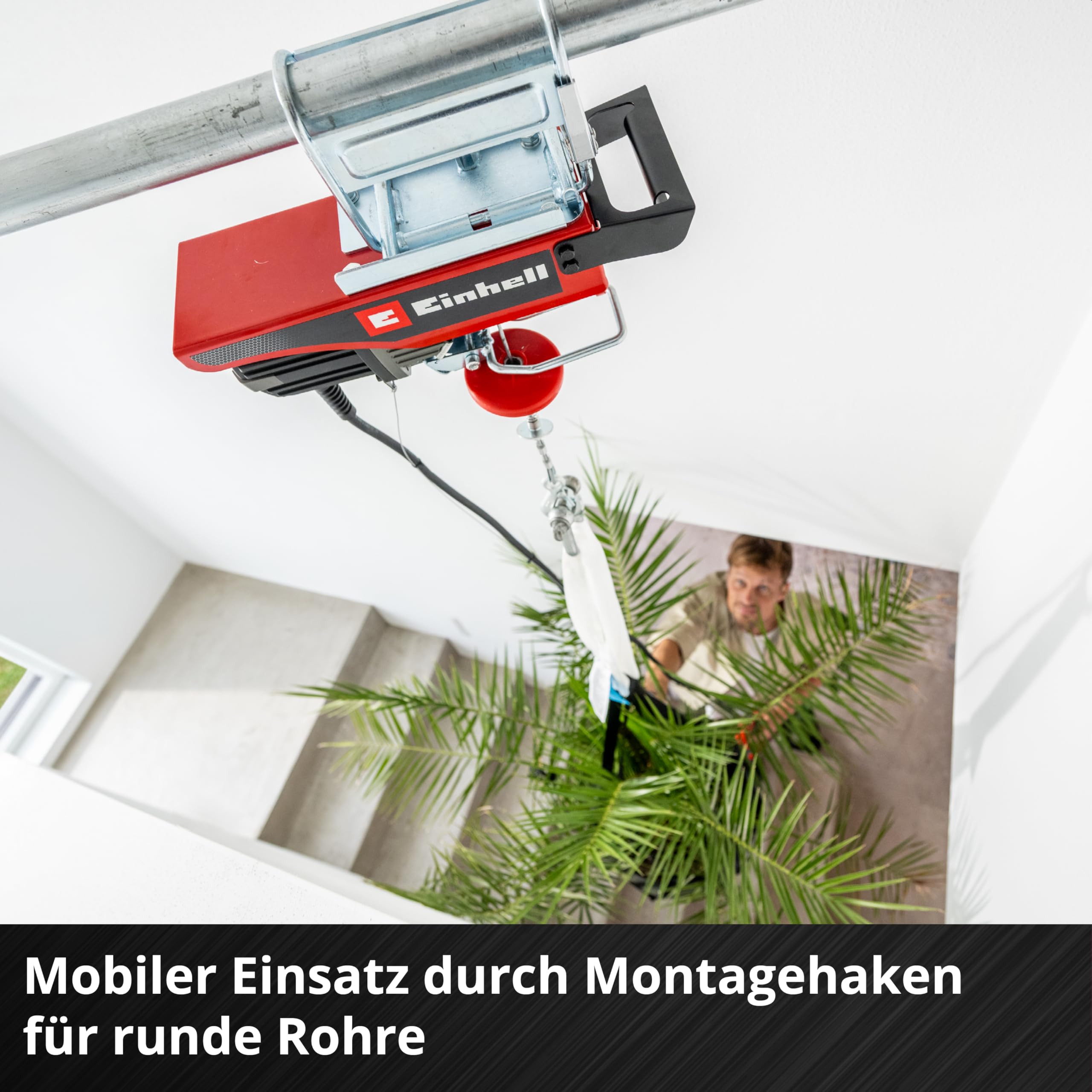 Einhell Akku-Seilhebezug TE-EH 18/250 Li BL Power X-Change 18 V Brushless Tragkraft 125 kg 250 kg Hubhöhe 12 m Stahlseil