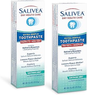 Dry Mouth Toothpaste - Soothing Mint Toothpaste with Natural Salivary Enzymes - Gentle Toothpaste to Aid Dry Mouth Care - Natural, Paraben Free Dry Mouth Toothpaste - Mint Flavor (2 Pack)