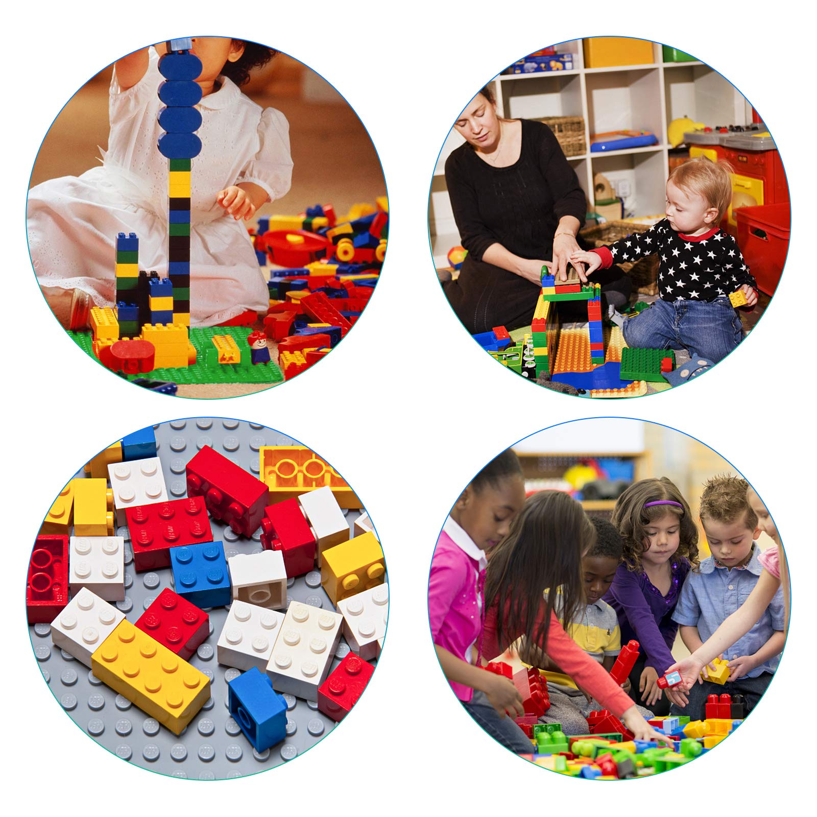 Celawork Grande Plaque de Construction Compatible avec Les plaques, Grande Plaque de Base, 38 x 38 cm, Jeu de plaques pour Jeu créatif, Jouet éducatif (4PCS)