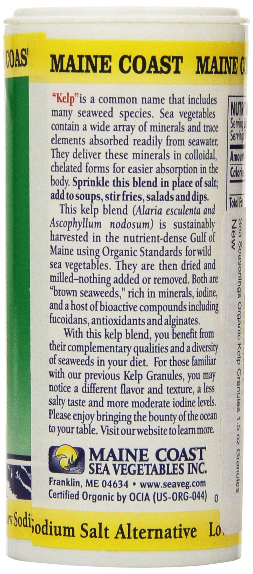 Maine Coast Sea Vegetables Kelp Granules Blend | Organic Seaweed Snacks | Sustainably Harvested | Low Sodium Salt Alternative | Rich in Iodine & Minerals | Ideal for Soups, Salad | 1.5 oz (Pack of 1) thumbnail 2