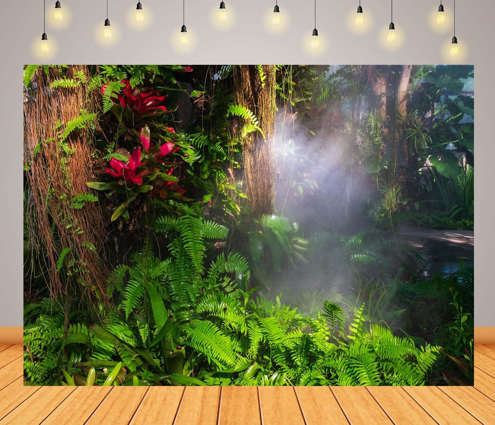 10x8FT Foresta Tropicale Nebbiosa Sfondo Fotografico