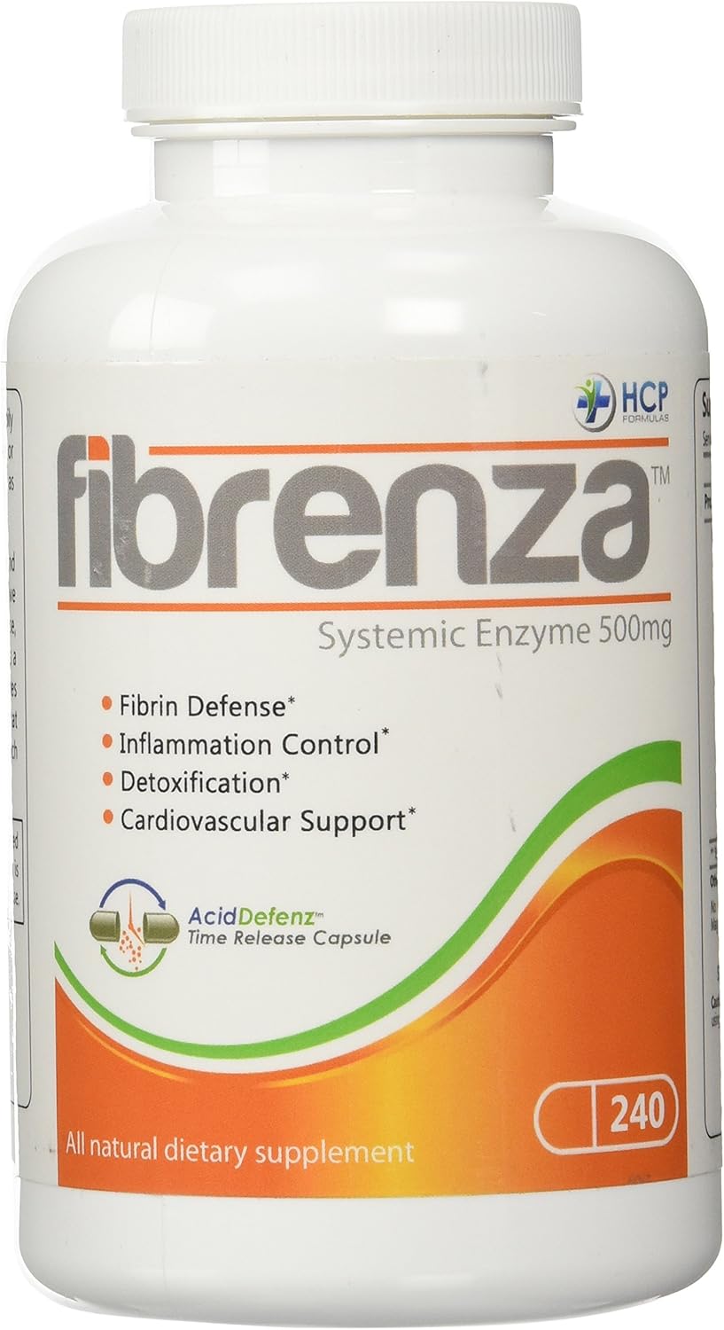 Fibrenza - Systemic Enzyme Complex with Fibrinolytic & Proteolytic Enzymes - Dietary Supplement - 240 Caps