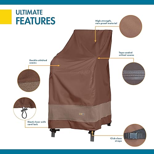 Miniatura 5 de Duck Covers Funda impermeable para silla de patio apilable de 28 pulgadas, fundas para sillas de exteriores