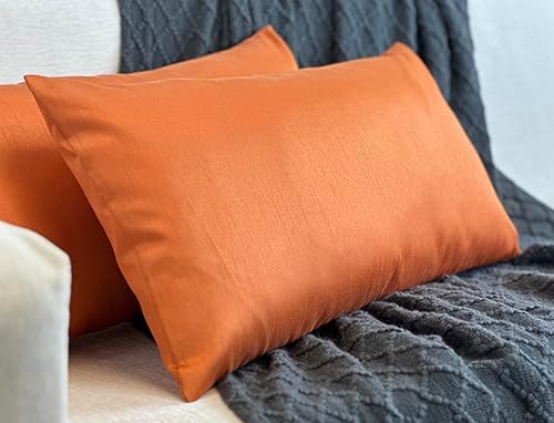 Vista 303 de Aiking Home - Funda de almohada de seda sintética, cierre de cremallera, juego de 2