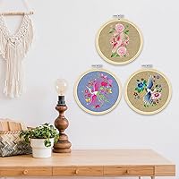 Vista 5 de Weysat Aros de bordado de 5 pulgadas a granel, círculo de punto de cruz, aro redondo de bambú para aflojar fácilmente, aprieta y marco de bordado