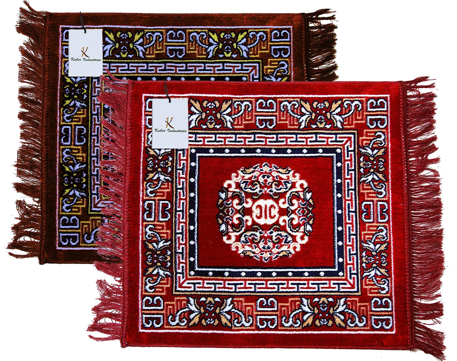 Kuber Industries Prayer Mat (Brown and Maroon, Velvet, Standard)-picture-13
