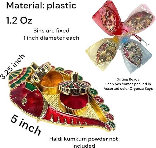 Miniatura 5 de LOVENSPIRE Bulk Ganesh Shankh Haldi Kumkum Holder, Pooja Regreso, Regalos de inauguración de la casa india, Shivratri, Favores de boda, Favores