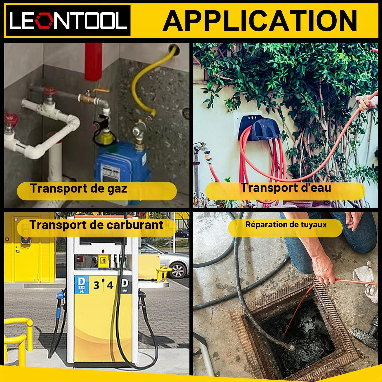 LEONTOOL Paquet de 2 raccords cannelés de tuyau, réducteur de tuyaux cannelés en laiton de 5/8 » à 3/4 » avec 4 colliers de serrage, raccord d’épissure à emboîtement de cannelure réducteur