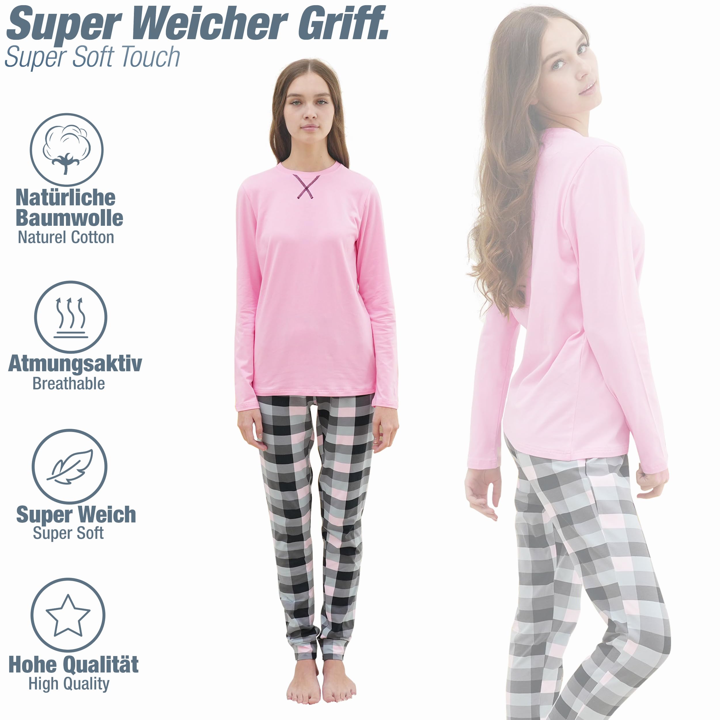 LOREZA ® Ragazze Bambini Pigiama Manica Lunga Cotone Set Due Pezzi Pigiama casa Vestito