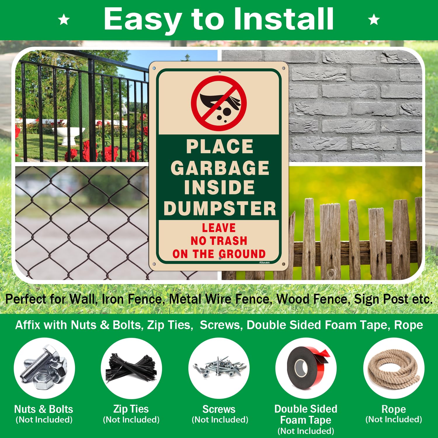 Video Surveillance Signs Dumpster Rules Sign - 36x48 Inch Reflective ...