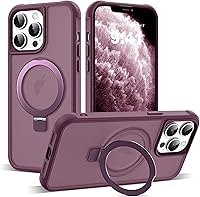 Vista 117 de Funda de grado militar compatible con iPhone 14 Plus de 6.7 pulgadas, con soporte magnético invisible tipo anillo, compatible con MagSafe y gran