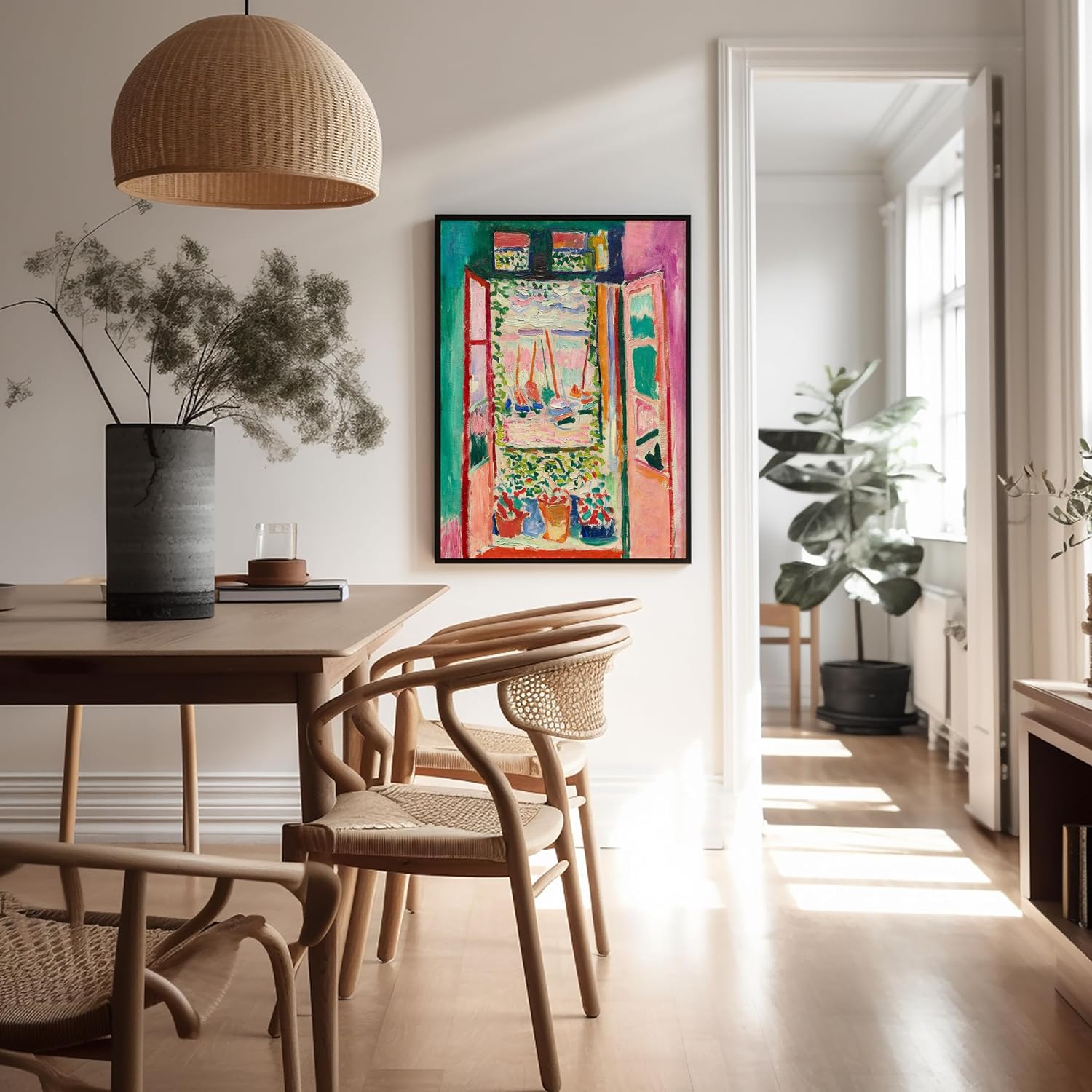 Poster Master Vintage Henri Matisse Poster - Retro The Open Window Painting Print - Fauvism Art - Gift for Men & Women - Abstract Decor for Bedroom, Living Room or Office - 8x10 UNFRAMED Wall Art