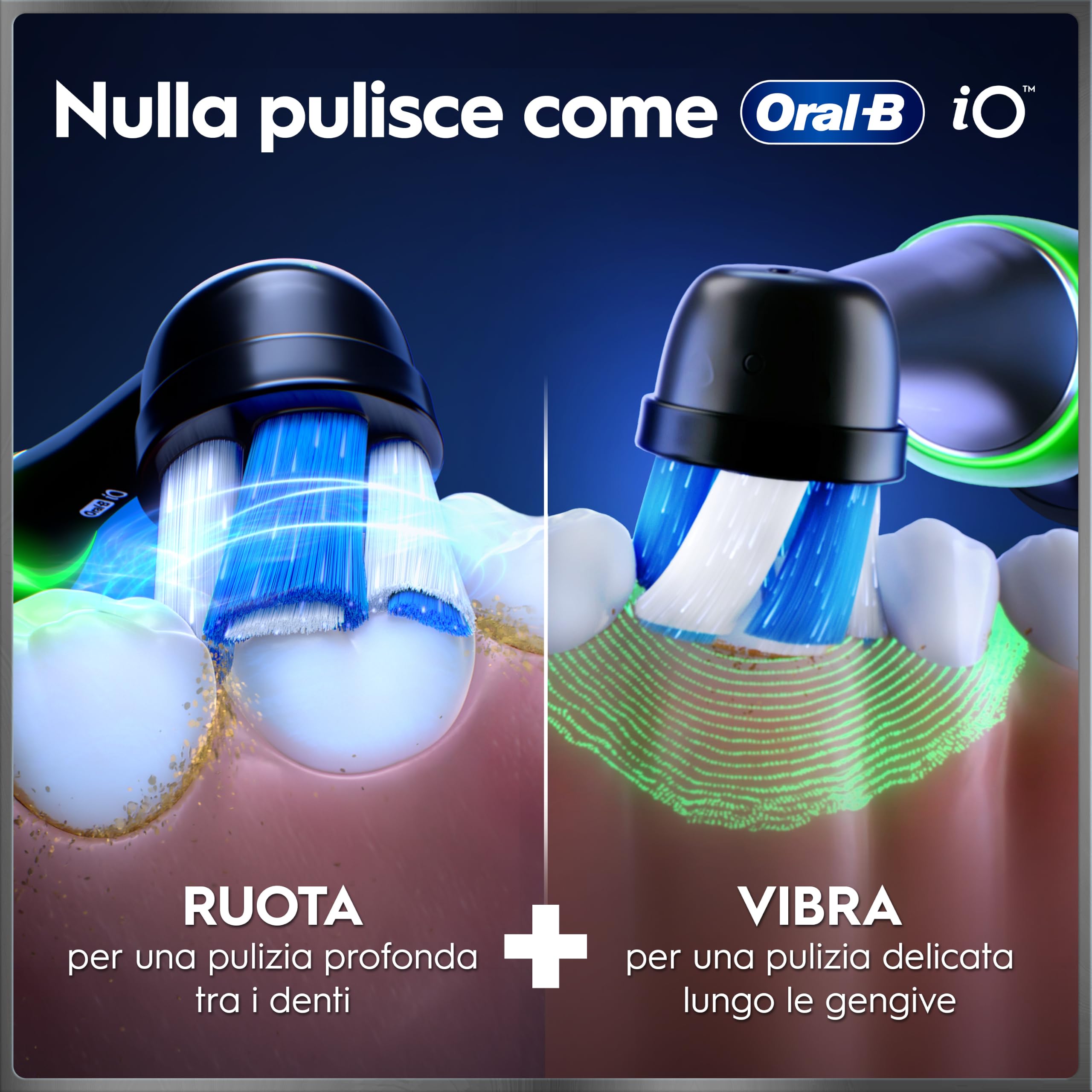 Oral-B iO 10 Spazzolino Elettrico, 3 Testine di Ricambio, Custodia, Nero - 3 Testina di Ricambio per Spazzolino Elettrico, Ricaricabile, Custodia da Viaggio Ricaricabile, Pulizia Denti Efficace