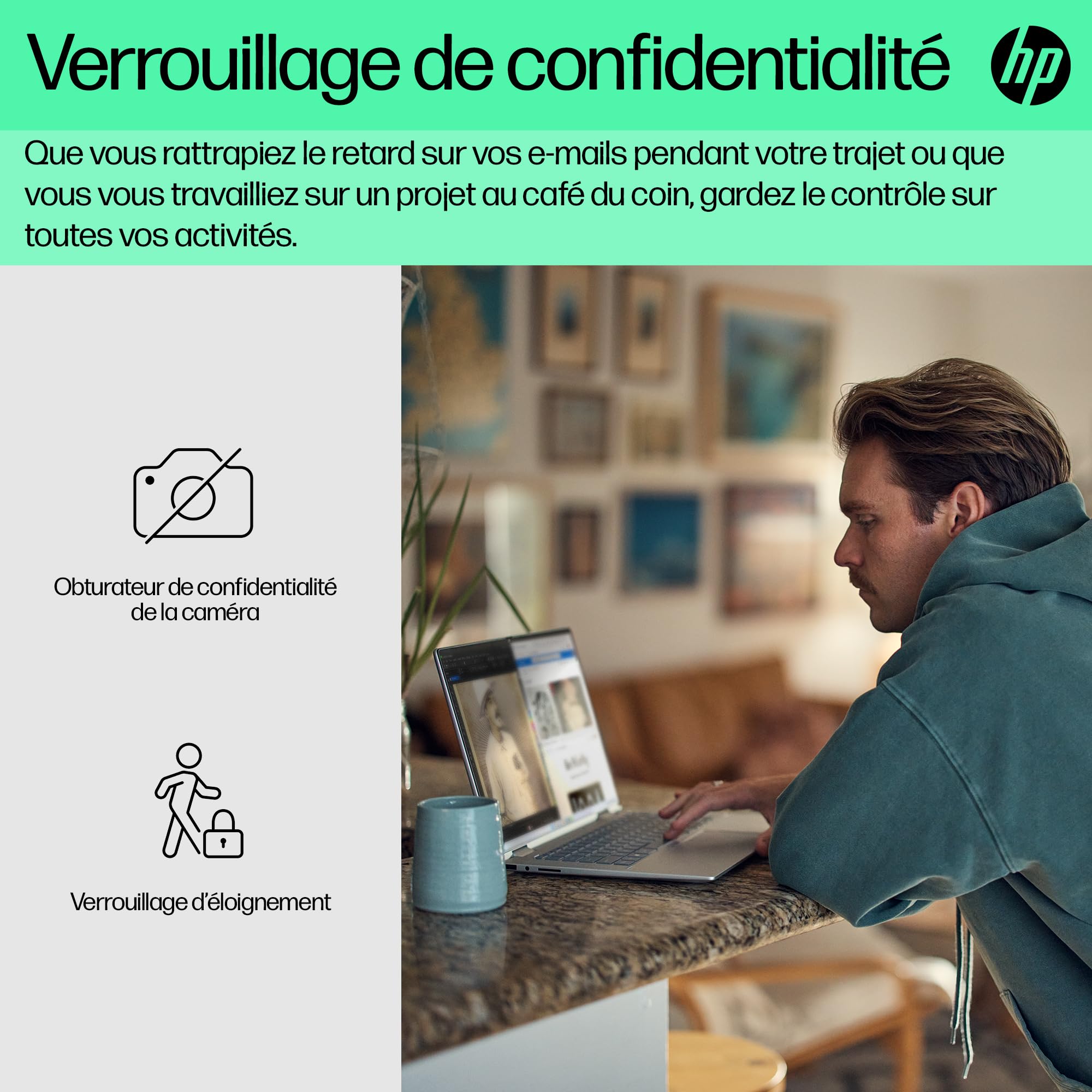 HP Envy x360 15-fe0000sf, Portable Convertible, Intel Core i7 1355U, 16 Go RAM, 512 Go SSD, Nvidia RTX 3050 4 Go, Écran 15.6" FHD OLED, Windows 11, Ordinateur Portable, Clavier AZERTY, Argent