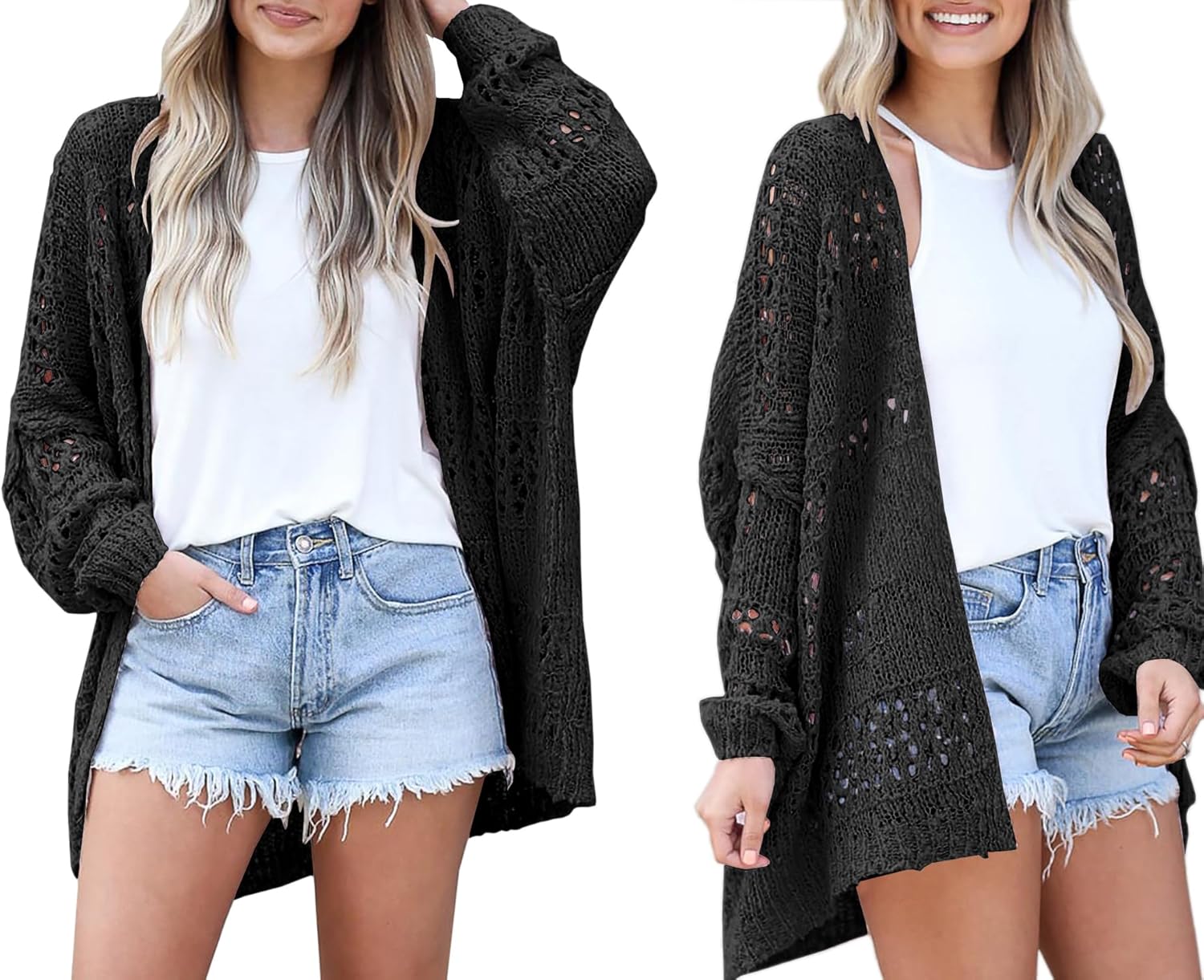 Lightweight Summer Cardigan for Women Spring Netted Crochet Cardigans Sweaters - Image 6