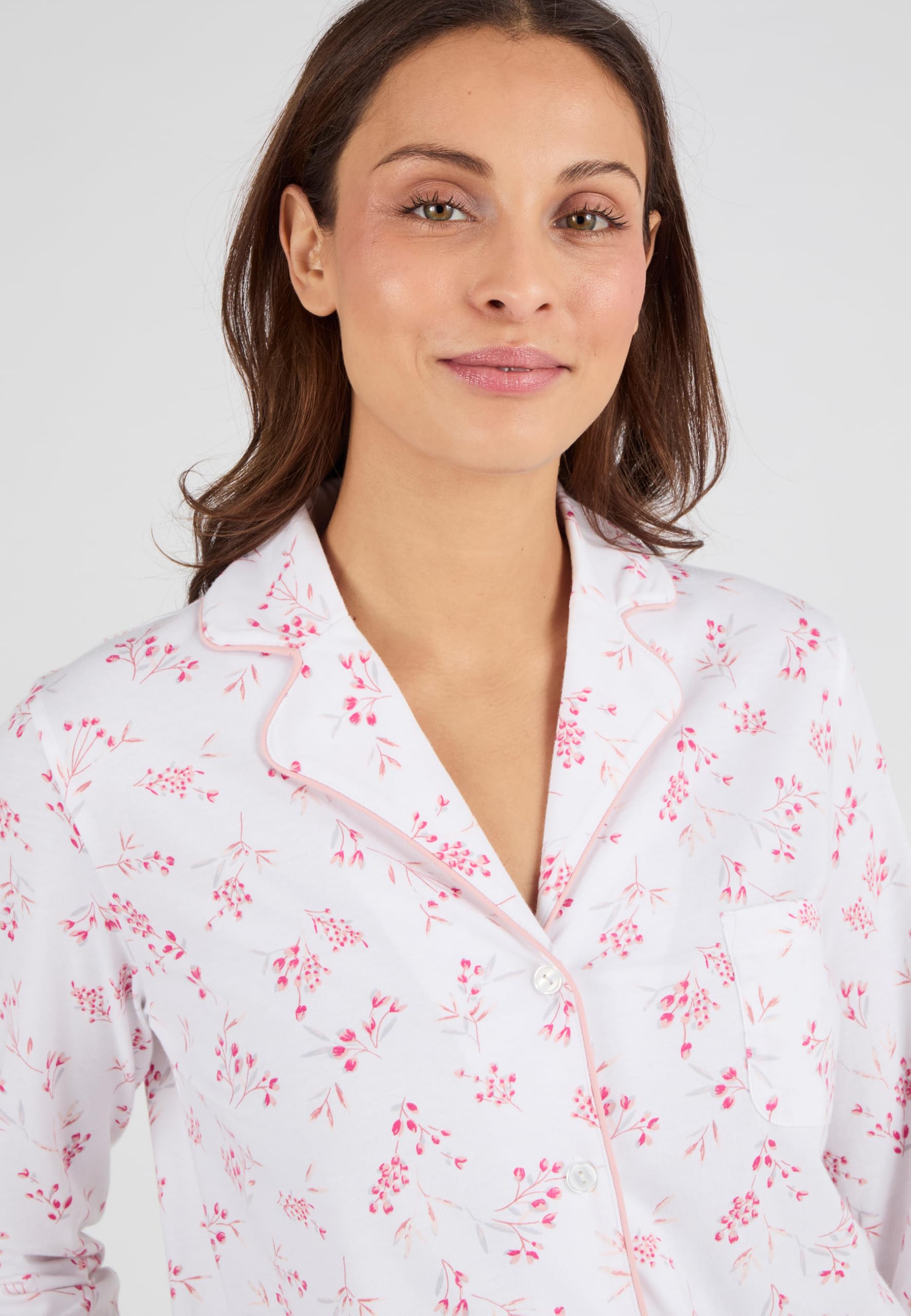 Damart Femme Pyjama | Coton, Col Chemisier, Manches longues, Vêtement de Nuit