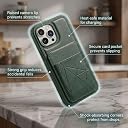 amazon basics Premium Vegan Leather Back Cover with Card Holder and Integrated Mobile Stand for iPhone 16 Pro Max – Slim Shockproof Wallet Case with Geometric Stitching [Green] gallery image
