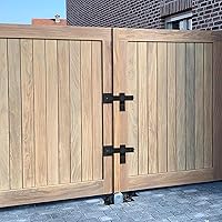 Vista 5 de Pestillo de puerta de valla abatible de granja de 6 pulgadas, 4 piezas de cerradura de puerta de granero resistente, cerradura de puerta rústica