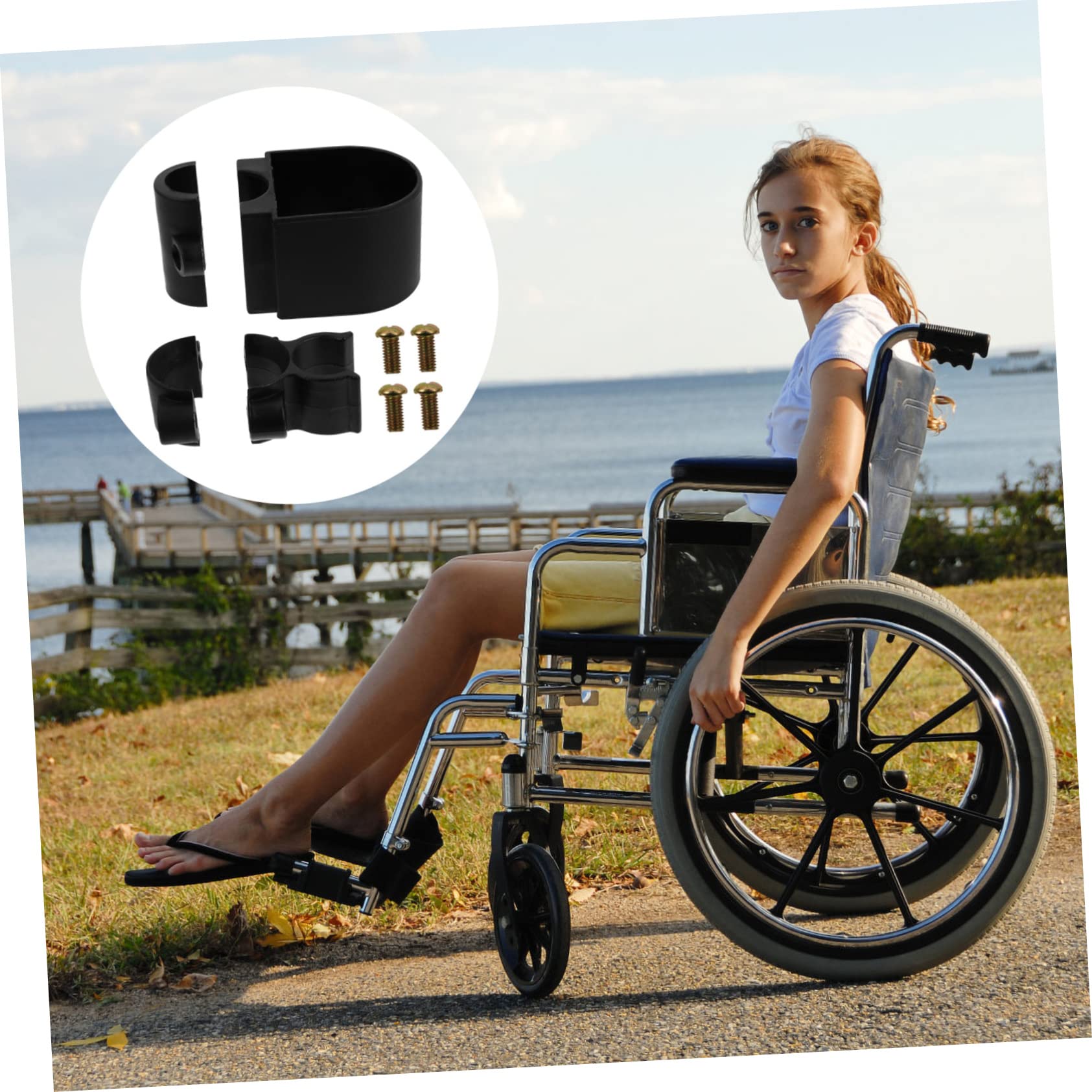 Housoutil 3sets Porta Per Deambulatore e Sedia Rotelle Di Accessori Resistente e Facile Da Installare Adatto Bastoni Di Diverse Forme e Materiale Di Alta Qualità e Macchia