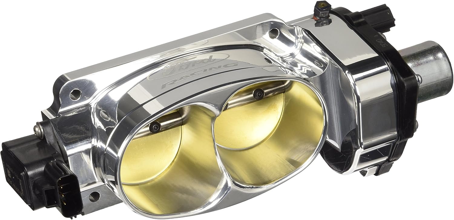Ford Throttle Body, 1306 CFM, Stock Flange, 62 mm Twin Blade, Aluminum, Natural, Ford Modular, Ford Mustang 2005-10, Each