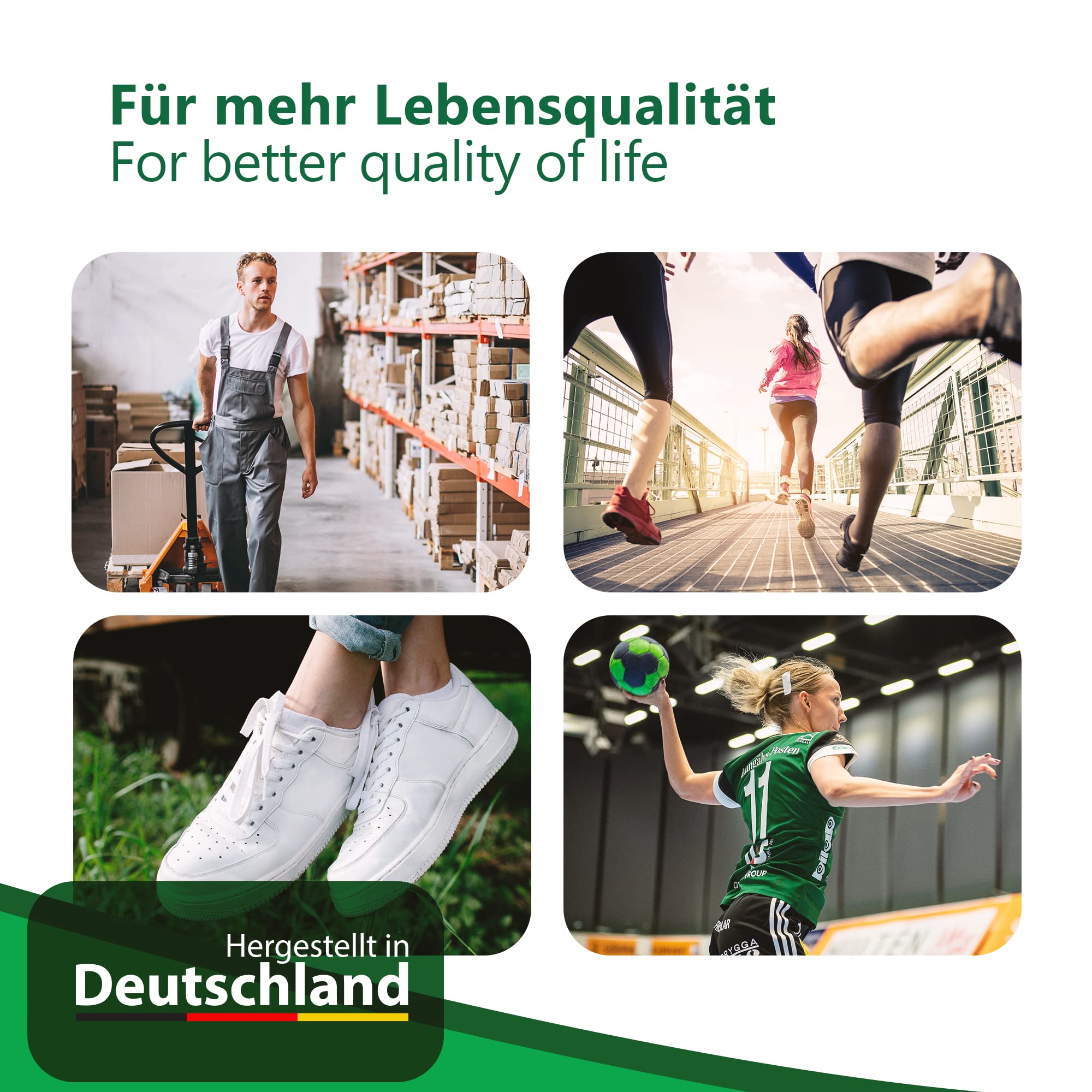 GreenFeet Orthopädische Einlegesohlen, Schuheinlagen, Schwarz, für Sportschuhe, Memory Foam, Microfaser, Größe 36-47, gegen Senkfuß, Spreizfuß (38 EU)