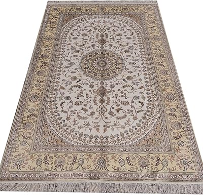 Amazon Com Yilong Carpet 5 X 8 Hand Knotted Nain Persian Silk Rug Oriental Classic Medallion Living Room Carpet Y47c5x8 Furniture Decor