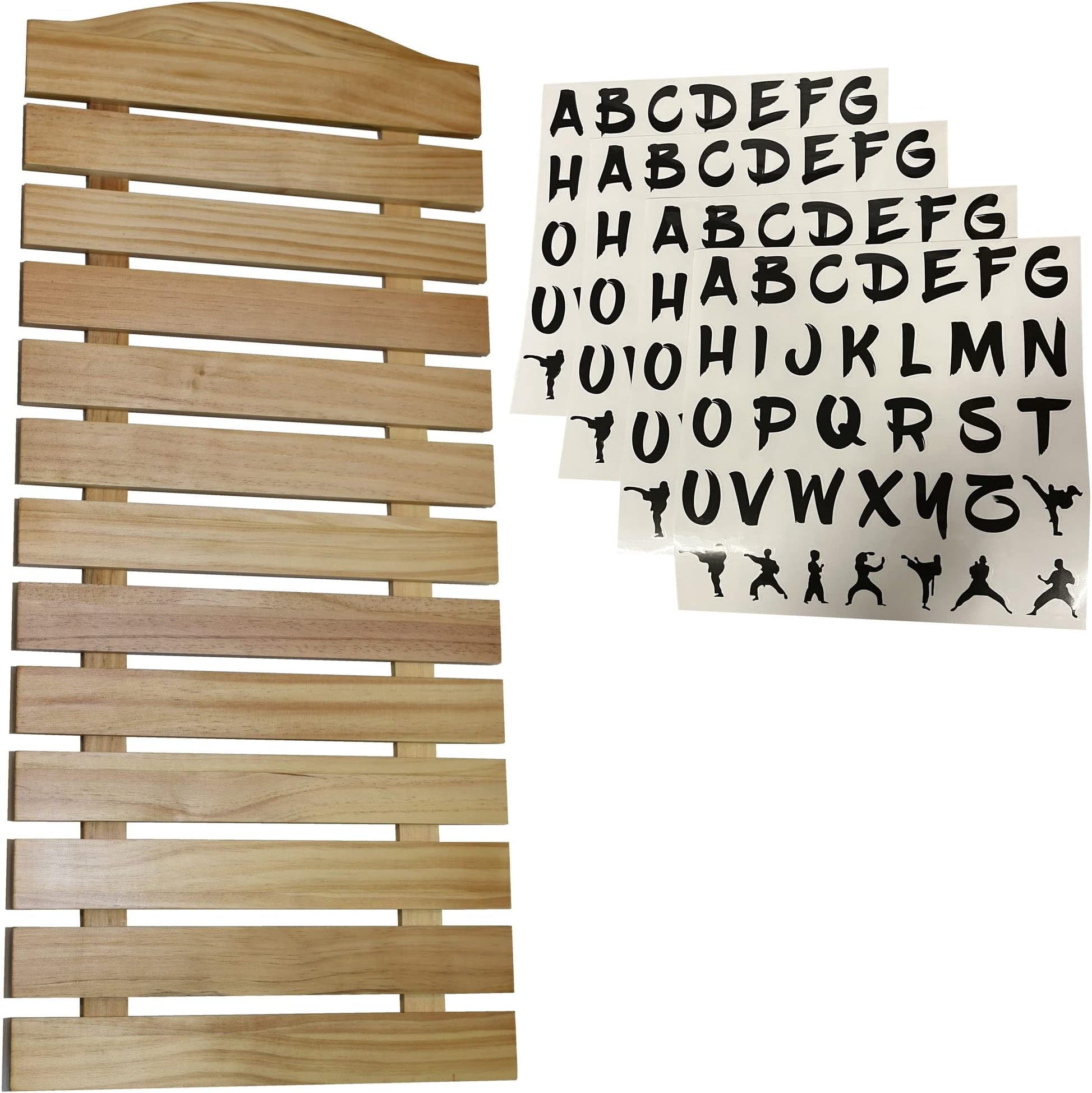 12 (Twelve) Belt Karate Martial Arts Belt Display - Thick Wood