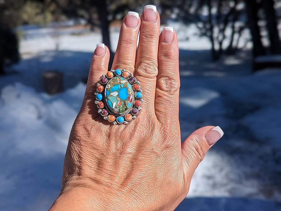 アクセサリー Vintage Navajo turquoise ring Amazon.com: Vintage Navajo Jewelry Women's Ring Sterling