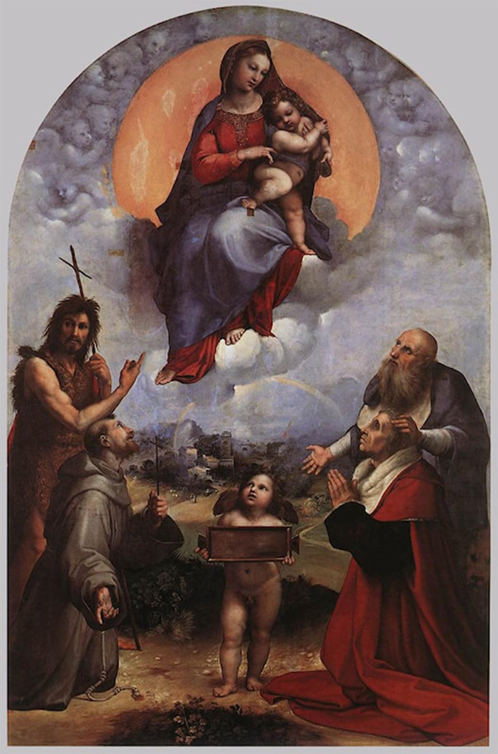 Posteriik No Frame Vintage Art Print Images Pictures Print The Lady Of Foligno By Raphael Modern Colour Posters For Office Home Decor 60X90cm