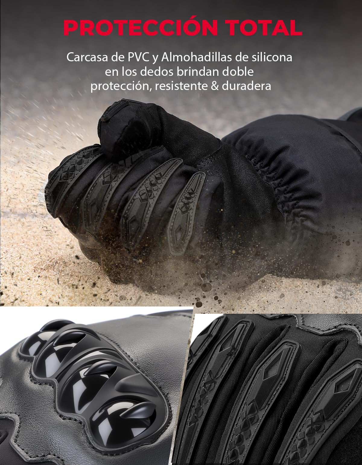 KEMIMOTO Guantes Moto Invierno, Resistentes al Agua y al Viento, con Pantalla Táctil, Motocicleta, Esquí y Actividades al Aire Libre
