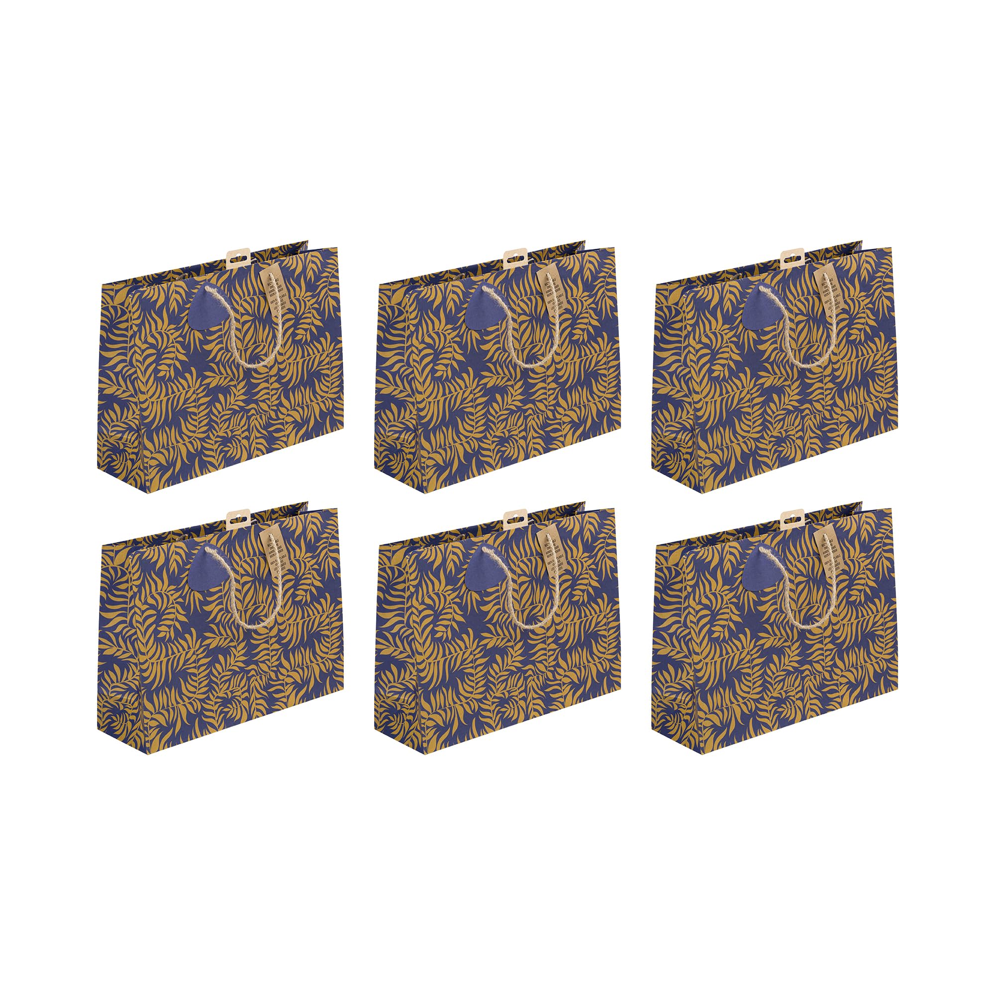 Eurowrap 223925-6C - Liwa, Kraft, sac Shopping 37,3x11,8x27,5 cm - PAQ DE 6