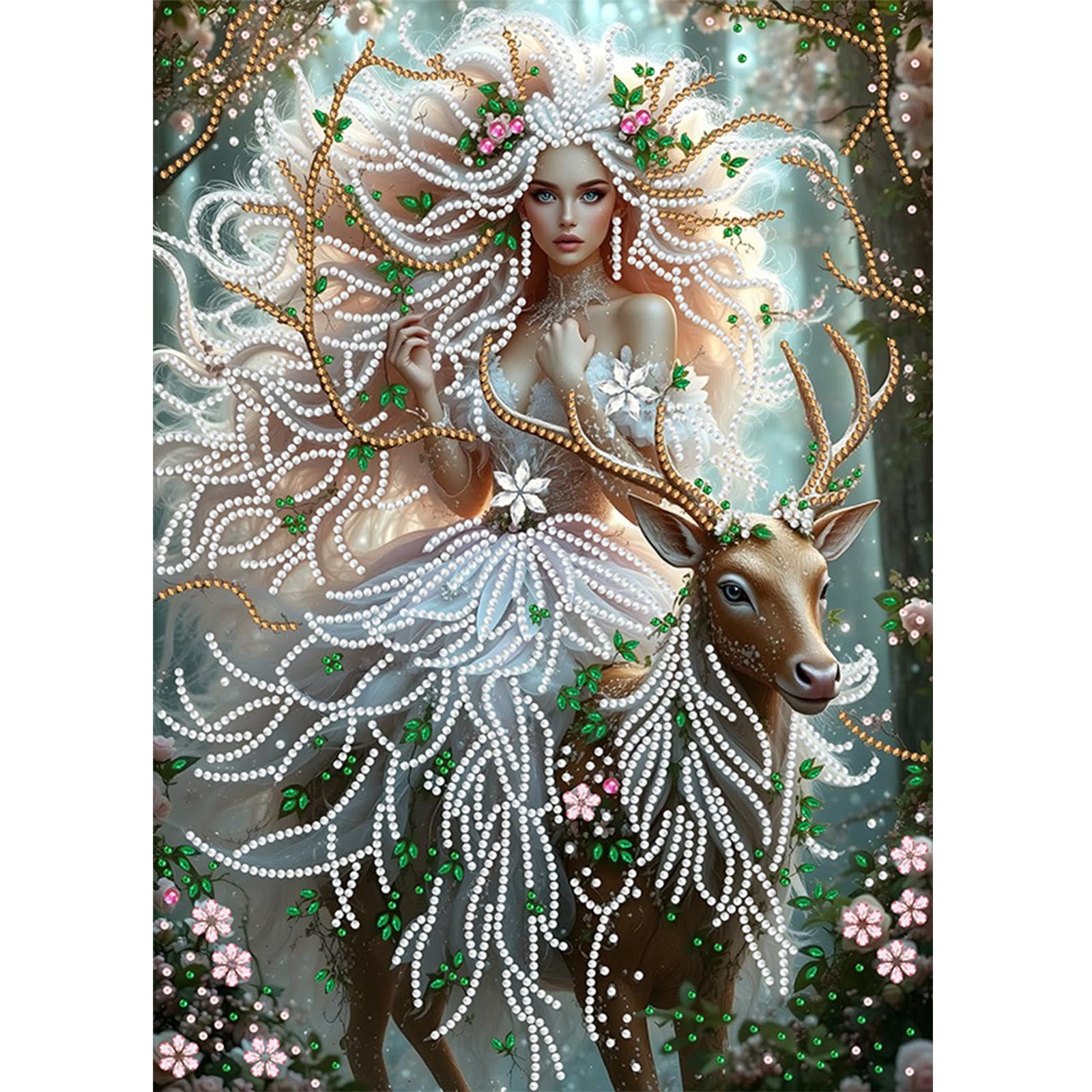 5D Special Shape Diamond Art Painting Kits for Adults, DIY Crystal Rhinestone Gem Art Craft for Beginners, Diamond Mosaic Kit, Home Wall Decor Gift 11.8x11.8 Inch(Fairy Beauty)