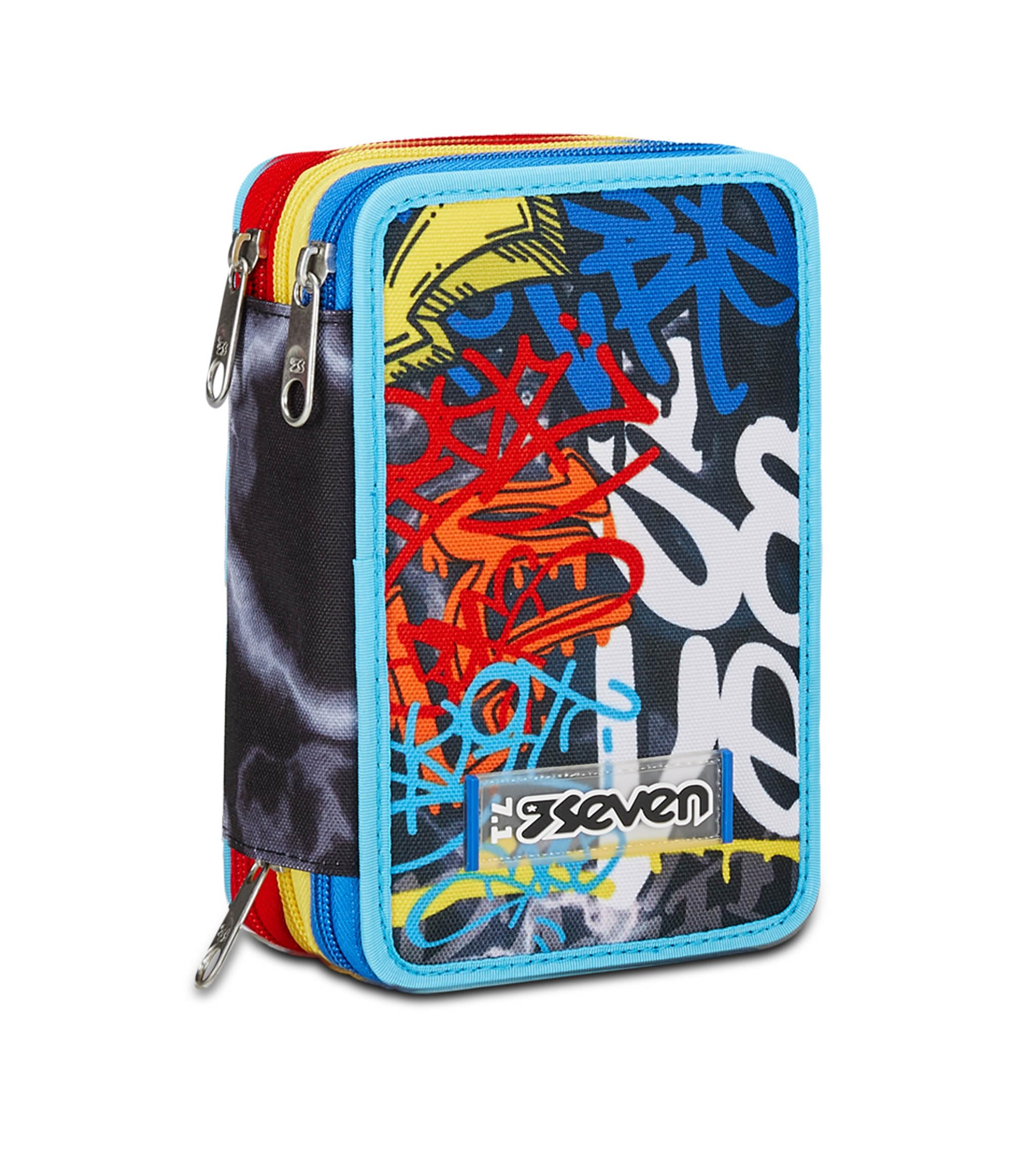 Astuccio School 3 Zip Con 45 Accessori - Portapenne Completo Per Scuola Elementare E Media