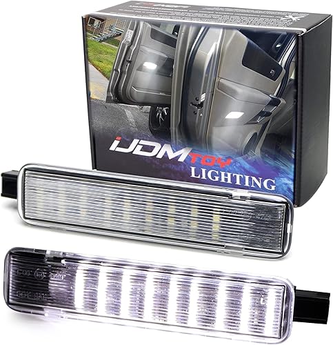 Miniatura 10 de iJDMTOY Lentes transparentes de 36 luces LED azules para puerta lateral de cortesía, compatibles con camiones GM SUV, Escalade Avalanche Silverado